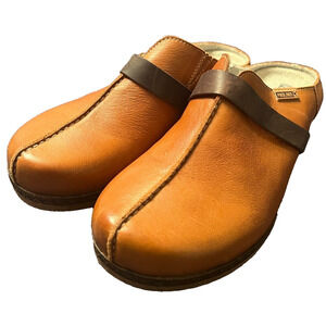 Pikolinos Granada Women's Brown Leather Clogs Brandy Size EU 39 US 8.5